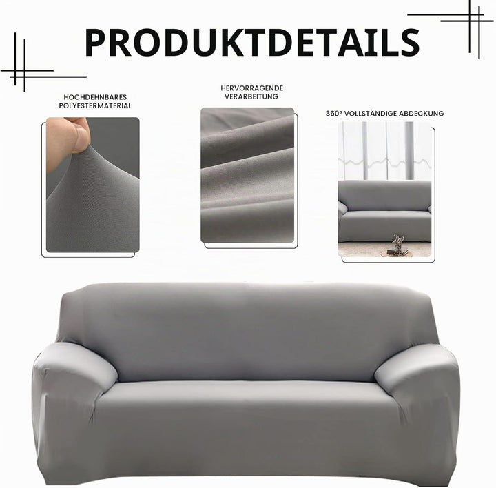 Lydevo Sofabezug 2 Sitzer Stretch Sofahusse Elastischer Sofabezug Spandex Sofa Überzug mit 2 Kissenb