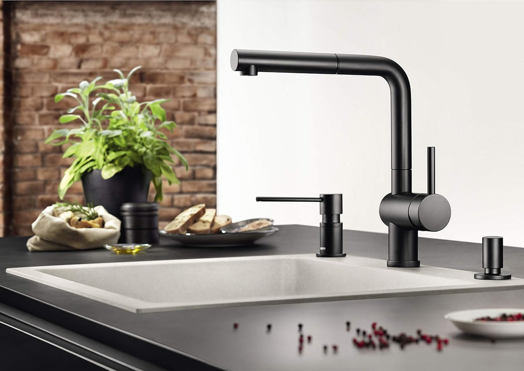BLANCO LINUS-S schwarz matt + ETAGON6schwarz + Klappmatte460x440mm