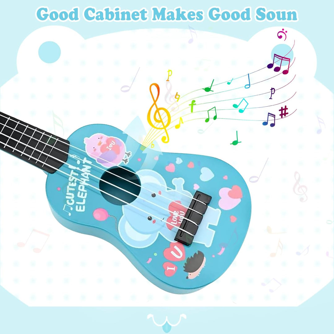 42cm Kindergitarre Mit 4 verstellbaren Saiten Ukulele Gitarre Spielzeug für Kleinkinder Anfänger Jun
