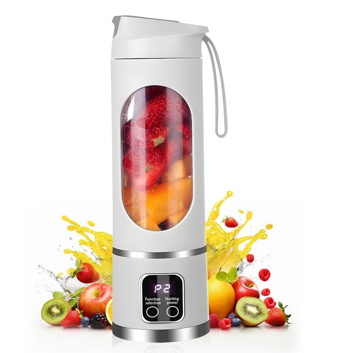 Ubdrud Tragbarer Mixer, 12 Klingen, Entsafterbecher für Saft-Shakes und Smoothies 450 ml Mini-Mixer