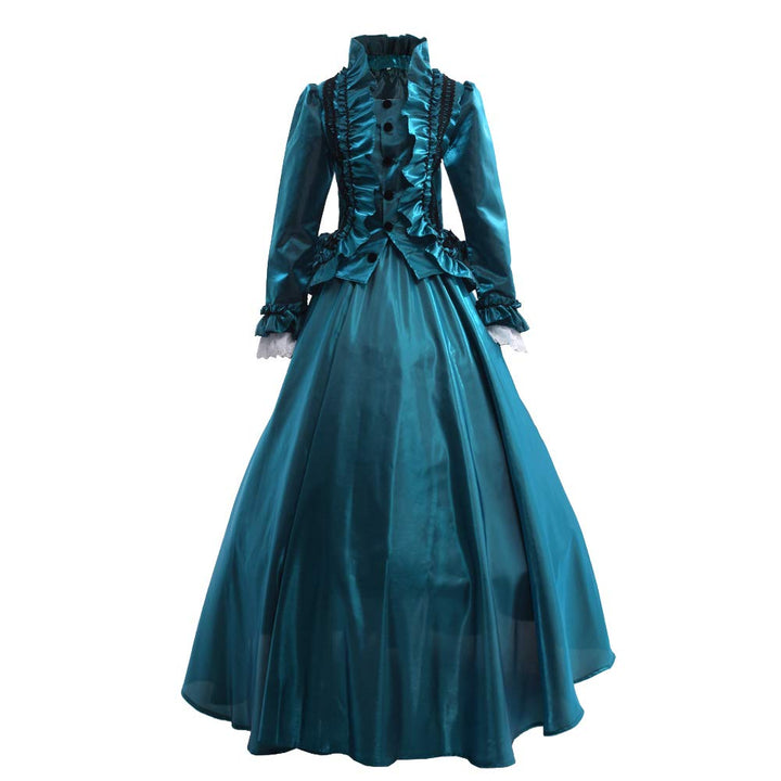 GRACEART Damen Gothic Viktorianisches Kleid Renaissance Maxi Kostüm S Grün, S Grün