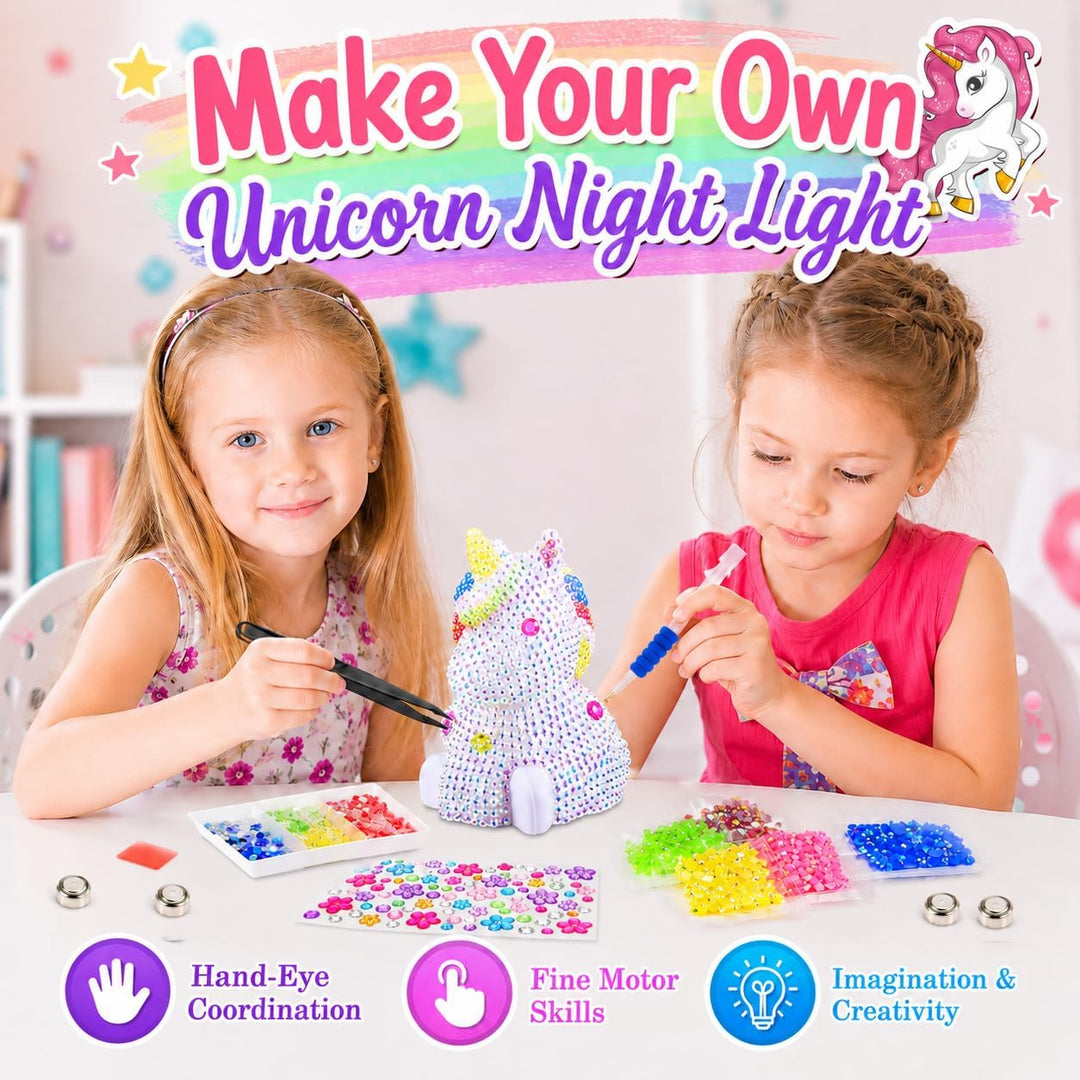 HappyGoLucky DIY Einhorn Nachtlicht Bastelset für Kinder – Einhorn Geschenke für Mädchen, Kinder Spi