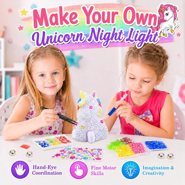 HappyGoLucky DIY Einhorn Nachtlicht Bastelset für Kinder – Einhorn Geschenke für Mädchen, Kinder Spi