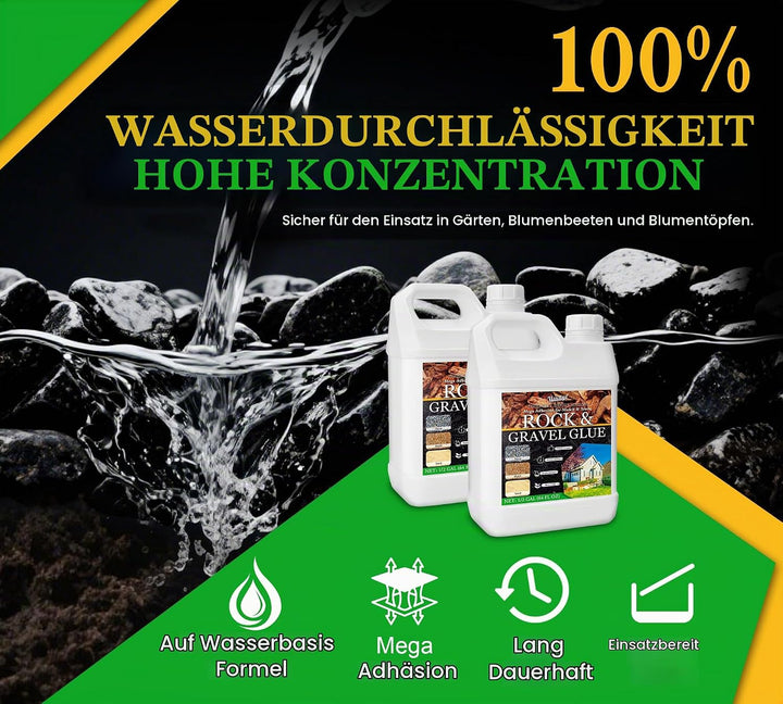 Kiesbinder - 4L Steinkleber Extra Stark mit Farbstoff (Transparent, Schwarz und Braun) - Ungiftig, W