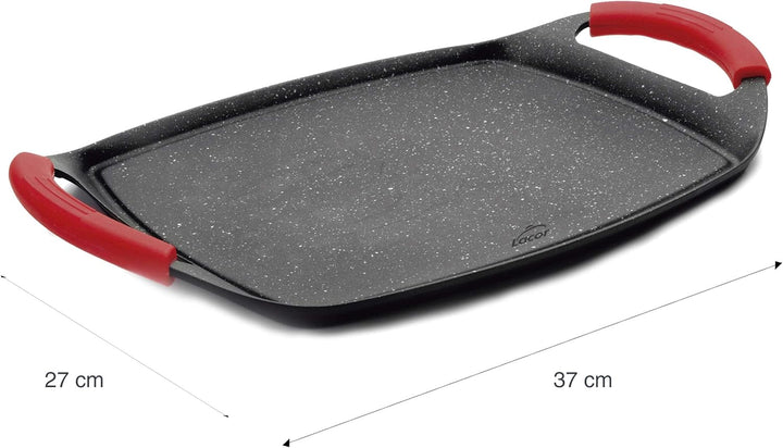 LACOR 25547 Grill-Platte Aluminiumguss 33,5x25 cm, schwarz