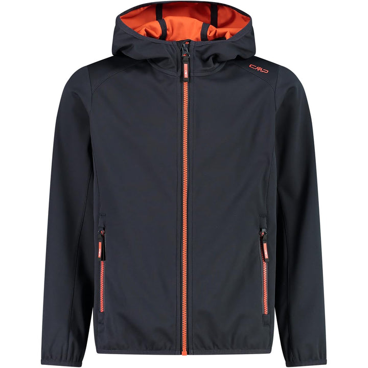 CMP Unisex Kinder Leichte Softshelljacke für Kinder mit Fester Kapuze Jacke Kokon-Mantel, Anthrazit