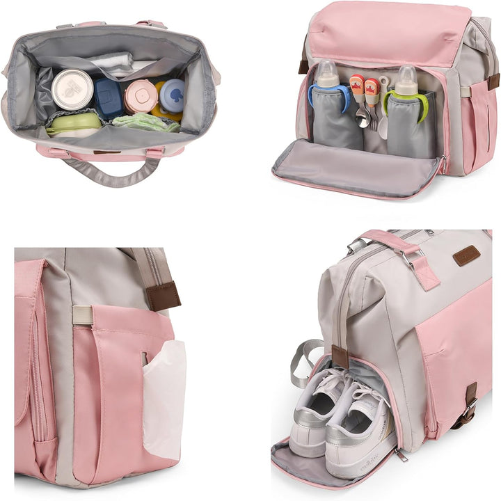 Baby Wickelrucksäcke Umhängetasche Wickeltasche Rucksack mit Wickelunterlage,Grosse Reisewindeltasch