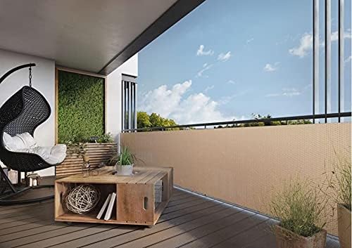 Sellon24 PE-Rattan Balkonverkleidung Balkonbespannung Sichtschutz Windschutz Matte für Balkon Terras