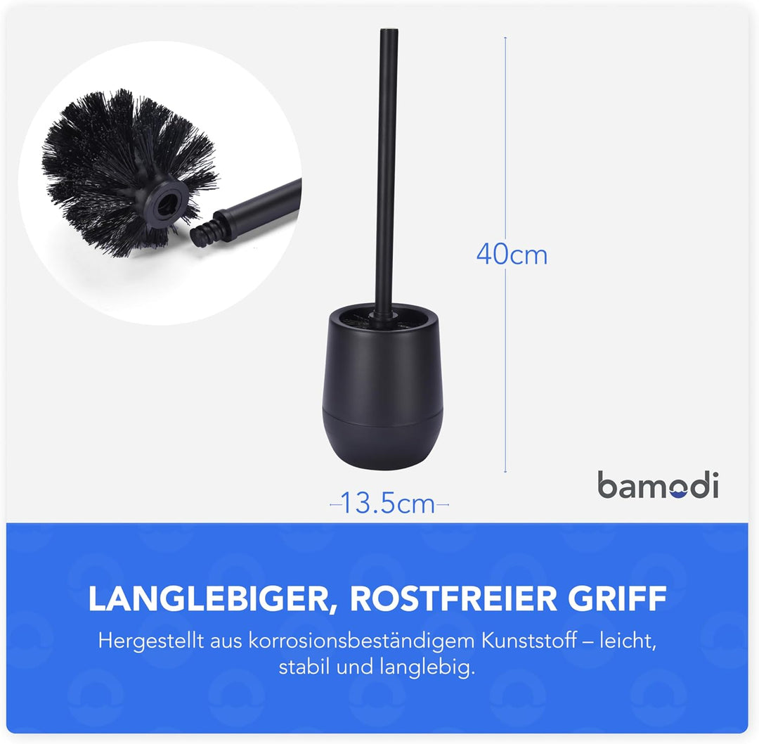 Bamodi Klobürste Schwarz WC-Bürsten und Halter - Toiletten Silicon Brush - Toilettenbürste mit steif