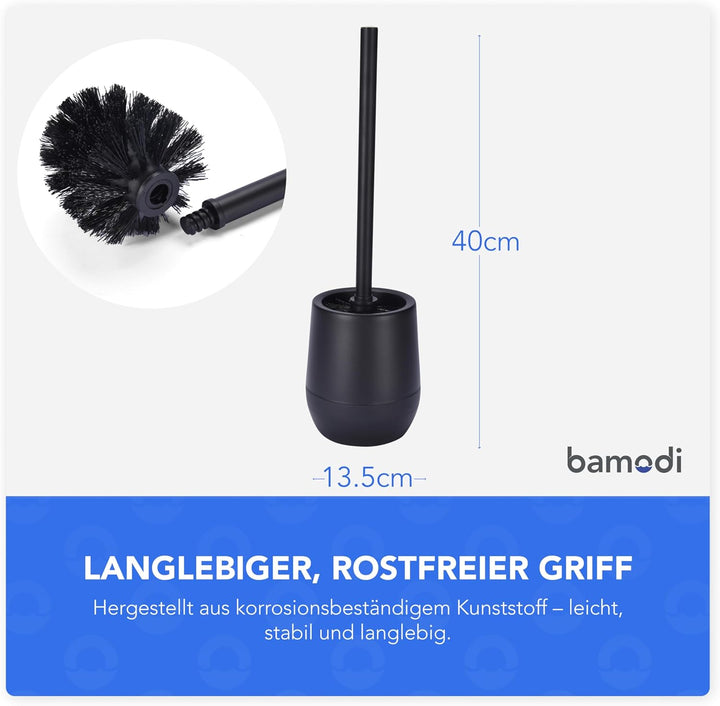 Bamodi Klobürste Schwarz WC-Bürsten und Halter - Toiletten Silicon Brush - Toilettenbürste mit steif