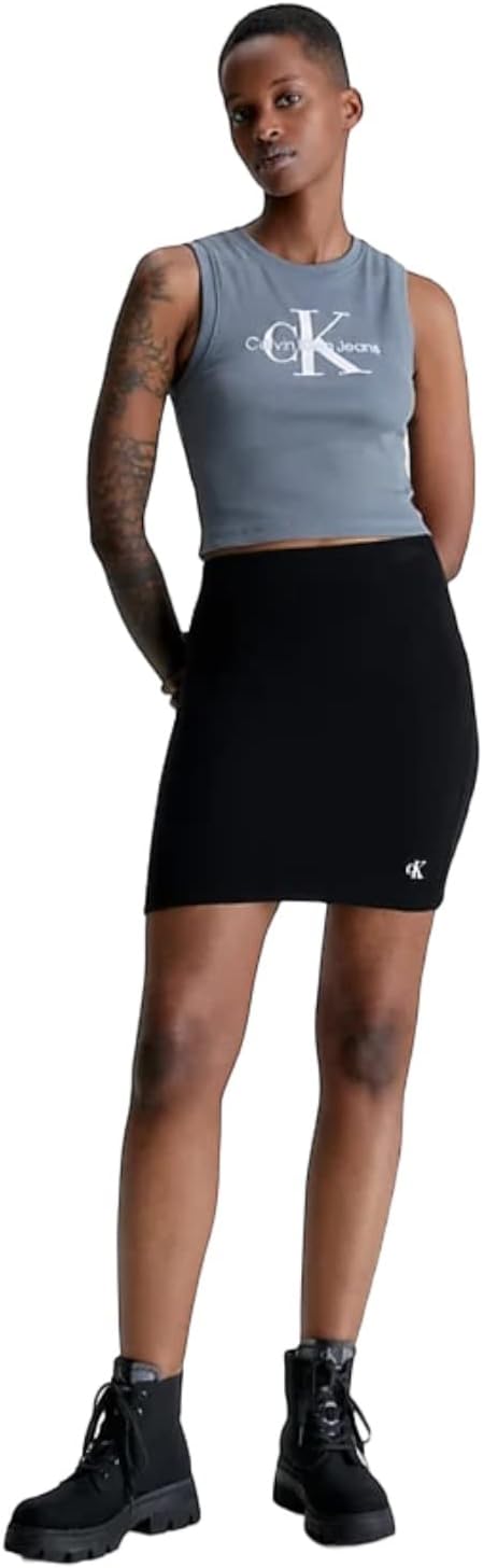 Calvin Klein Slub Rib Mini Skirt - S