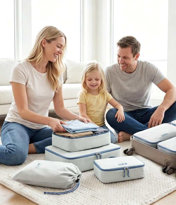 ECOHUB Packwürfel 6er Set Koffer Organizer, Reissfest & Wasserabweisend, Durchdachtes Ordnungssystem