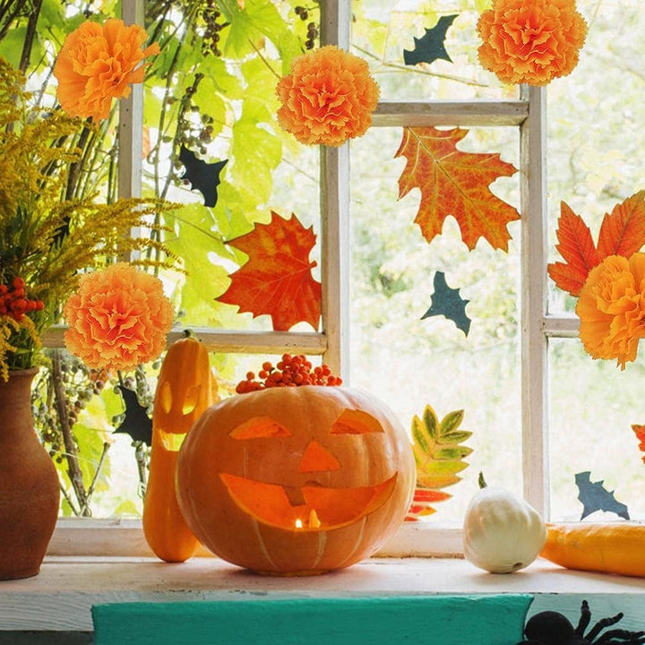 RUSTOO Künstliche Ringelblumen 80 Stück, Seidentuch Ringelblumen Dekorationsset, DIY Ringelblumen Gi