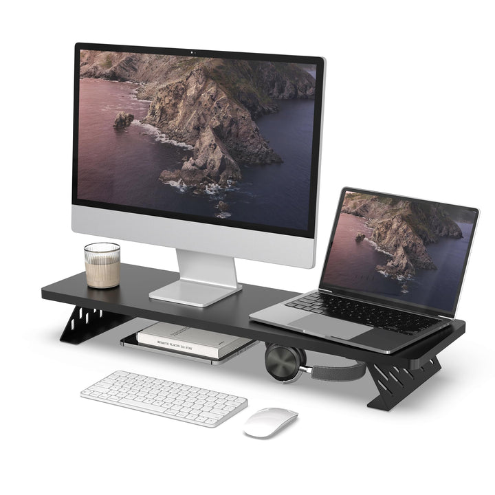 Fenge Dual Monitorständer mit Modernen Metallfüssen Multifunktionaler Bildschirmständer für Computer