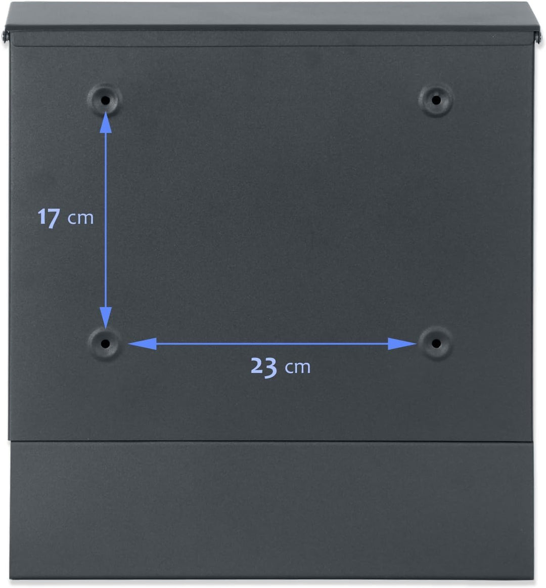 Verda Personalisierter Briefkasten mit Zeitungsfach, Postkasten Designer Wandbriefkasten mit Edelsta