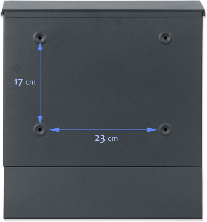 Verda Personalisierter Briefkasten mit Zeitungsfach, Postkasten Designer Wandbriefkasten mit Edelsta
