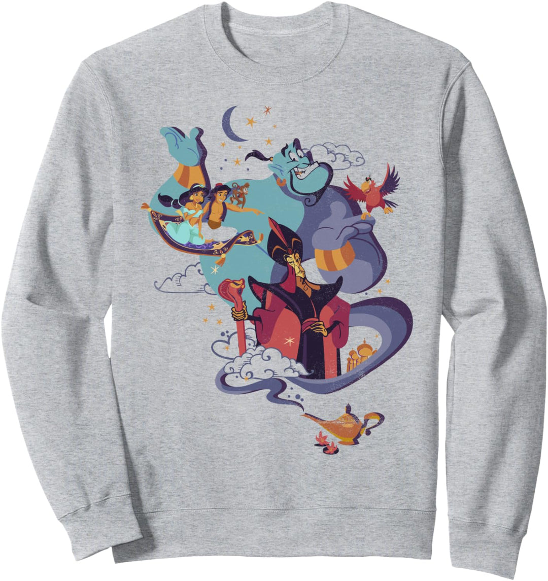 Disney Aladdin Vintage Group Shot Night Portrait Sweatshirt