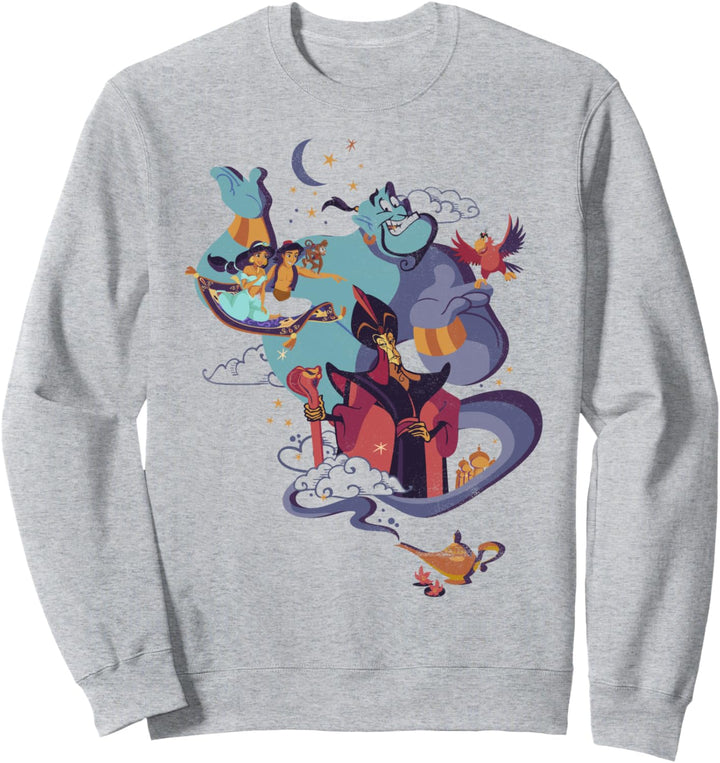 Disney Aladdin Vintage Group Shot Night Portrait Sweatshirt