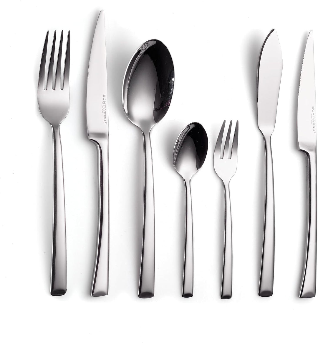 ECHTWERK Tafelbesteck Avelino, Silber Edition, 42-teilig, Essbesteck für bis zu 6 Personen, Edelstah