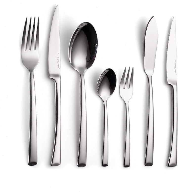ECHTWERK Tafelbesteck Avelino, Silber Edition, 42-teilig, Essbesteck für bis zu 6 Personen, Edelstah