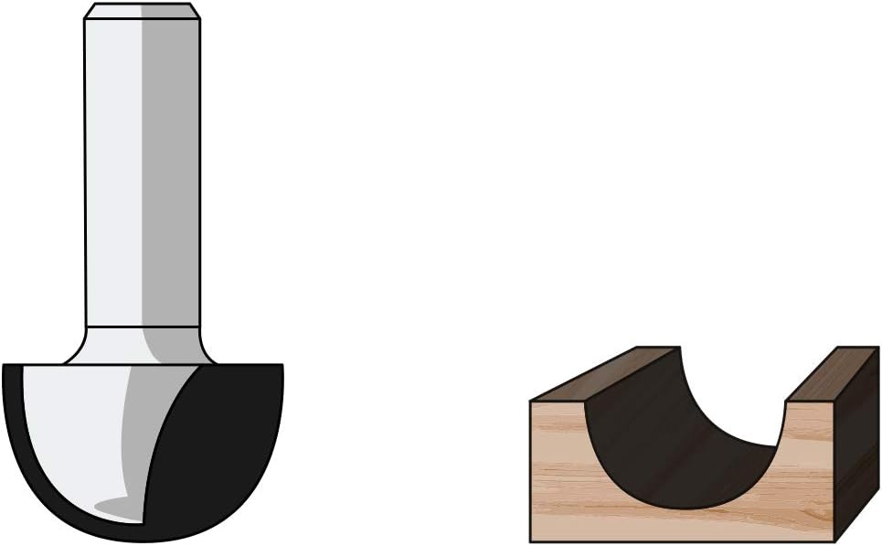 FAMAG Hohlkehlfräser HM 25,4x16x46,5mm, Radius 12,7mm, Schaft 8mm - 3106.825 25,4x16x46,5mm R=12,7mm