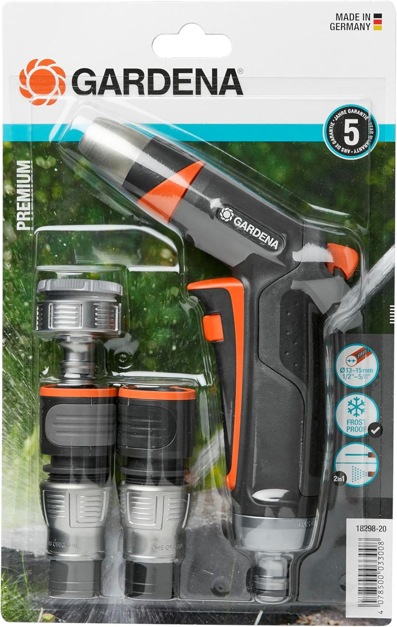 Gardena Premium Grundausstattung: Anschluss-Set mit Reinigungsspritze, mit Anschlussteilen für 13 mm