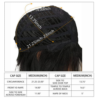DÉBUT Echthaar Perücke mit Pony kurz Perücke Bob Pixie 10A brasilianisches Virgin Remy Hair 20cm 103