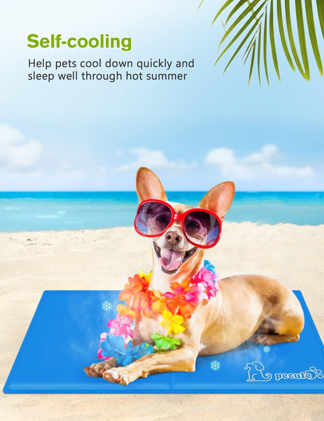 pecute Kühlmatte Hunde Katzen, Kuhlmatte für Hund und Katze mit Ungiftiges Gel,Selbstkühlende Kissen