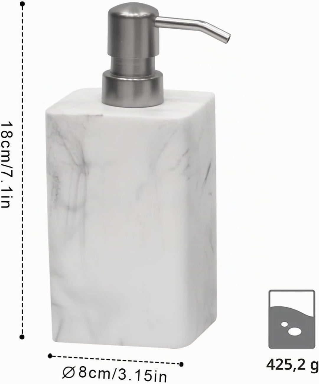 Suanti Seifenspender 2 Pack,Seifenspender mit gebürstetem Nickel Pumpe. Nachfüllbarer Handseifenspen