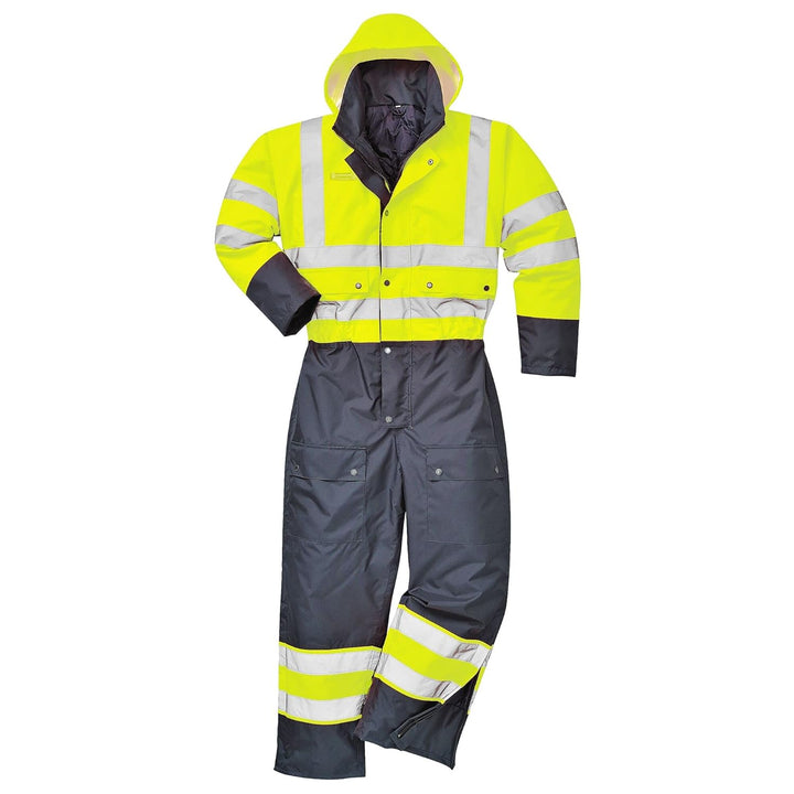 Portwest Warnschutz Kontrast Overall - gefüttert , Grösse: 7XL, Farbe: Gelb/Schwarz, S485YBR7XL