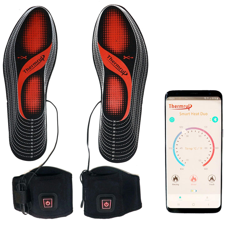 Thermrup Smart beheizbare Einlegesohle App gesteuert,Grösse:
