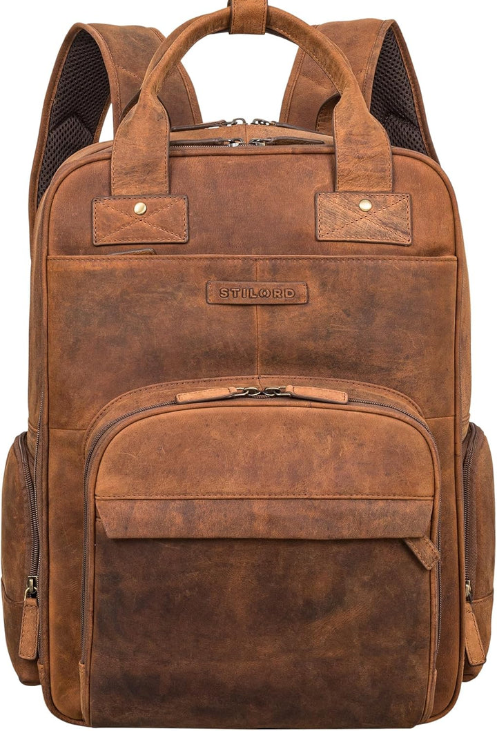 STILORD 'Fiena' Leder Wickelrucksack Gross Damen - grosser Babyrucksack & Windelrucksack - elegante