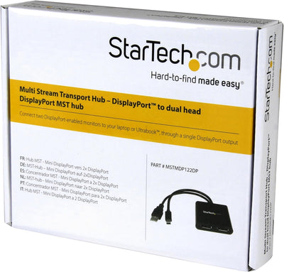 StarTech.com 2 Port Multi Monitor Adapter - Mini DisplayPort auf 2x DisplayPort MST Hub - Zweimal 4K