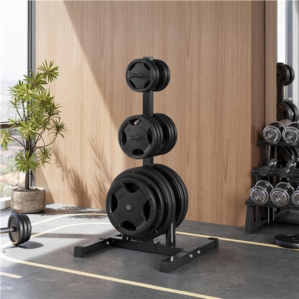 Yaheetech Hantelscheibenständer Hantelbaum Gewichtsständer 6 Stangen mit 30mm Scheibenaufnahmen Stah