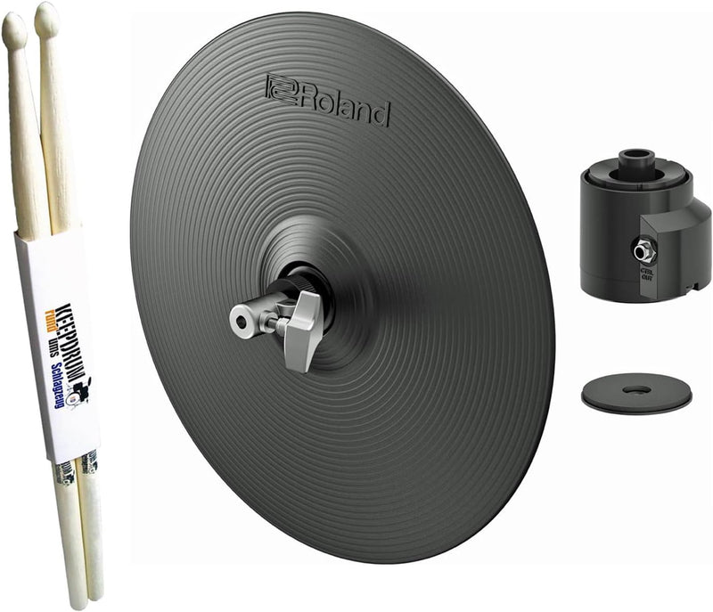 Roland VH-10 Hi-Hat Pad für E-Drum elektronisches Schlagzeug 12 Zoll + keepdrum Drumsticks