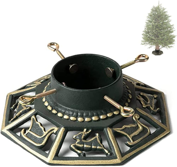 Ventray Weihnachtsbaumständer, 34 x 34 x 14 cm, klassisch, quadratisch, Kiefernbaumbasis für echte B