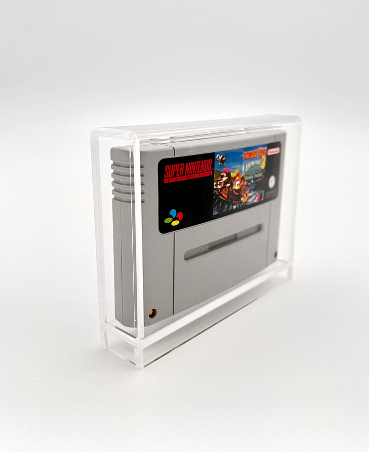Reset Retro Acryl Box Case passend für Super Nintendo Modul SNES Transparent UV-Schutz 99,7%