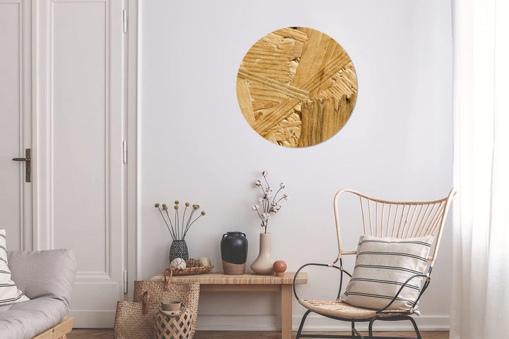 Wandbild Rund Wanddeko Deko Wohnzimmer Bilder 60x60 cm Holz - OSB - Muster, 60x60 cm