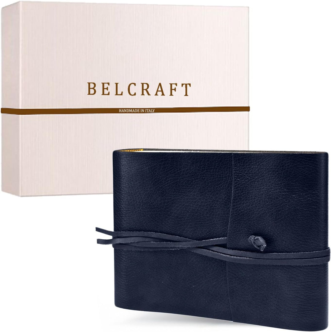 BELCRAFT Tivoli Fotoalbum aus recyceltem Leder, Handgearbeitet in klassischem italienischem Stil, Ge