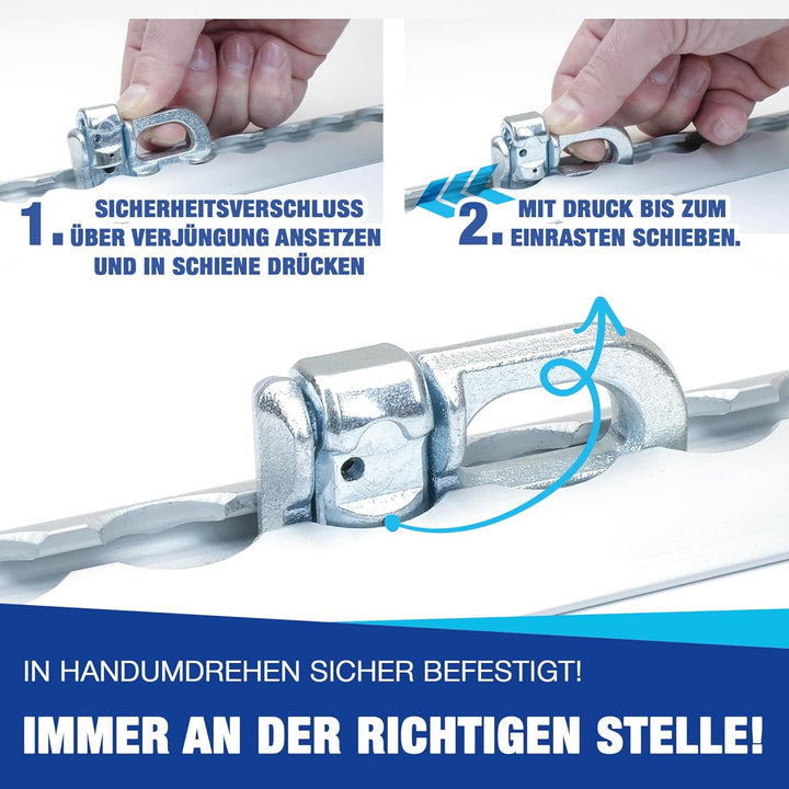 NTG 4 Stück | Doppel Fitting | Endbeschlag für Airlineschiene | Double Stud | ohne Ring| Zurrschiene