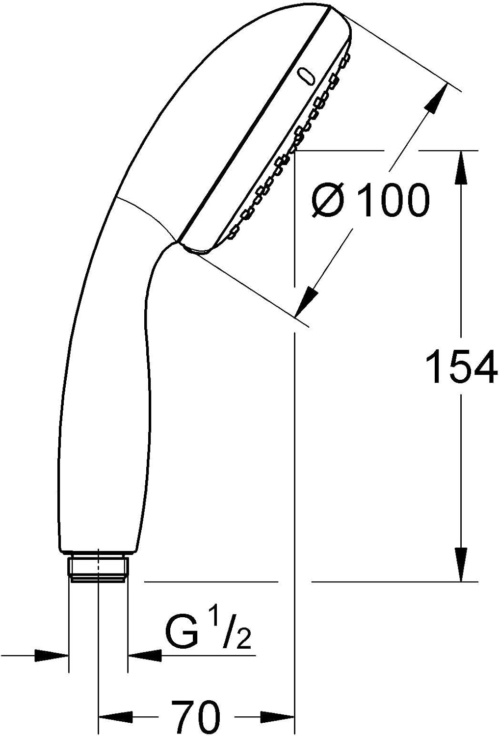 GROHE Vitalio Start 100 - Handbrause (wassersparend, 2 Strahlarten, Antikalk-System), matt schwarz,