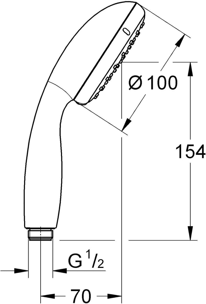 GROHE Vitalio Start 100 - Handbrause (wassersparend, 2 Strahlarten, Antikalk-System), matt schwarz,