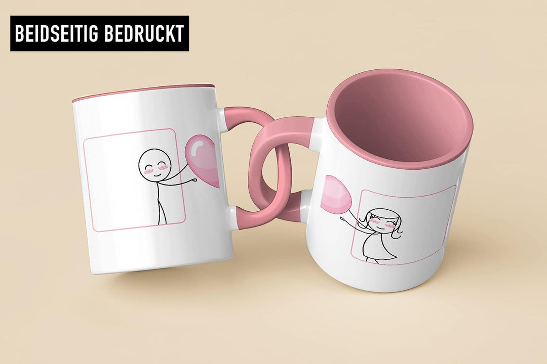 Trendation - Fernbeziehung Geschenke Tassen Set Partner Liebe Geschenk für Freundin Freund Liebesges