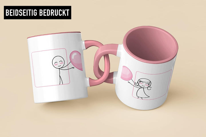 Trendation - Fernbeziehung Geschenke Tassen Set Partner Liebe Geschenk für Freundin Freund Liebesges