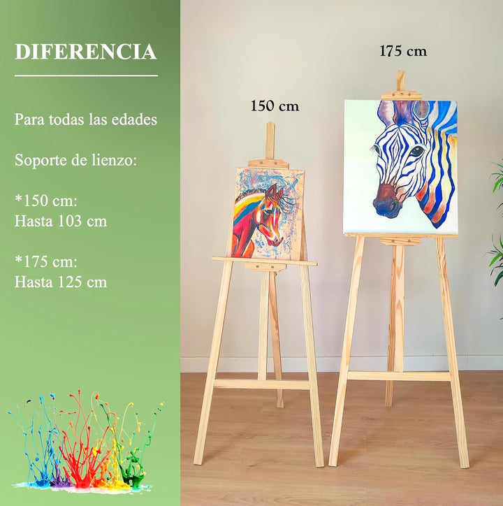 Professionelles Acryl-Staffelei inkl. Pinsel, Staffelei für grosse und kleine Leinwände, zusammenkla