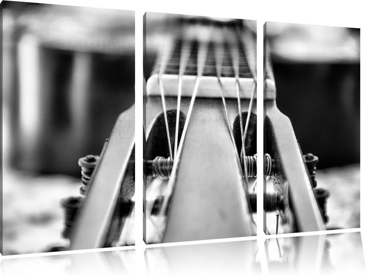 Pixxprint Gitarrensaiten als Leinwandbild/Grösse: 3 Teilig (120x80) cm/Wandbild/Kunstdruck/fertig be
