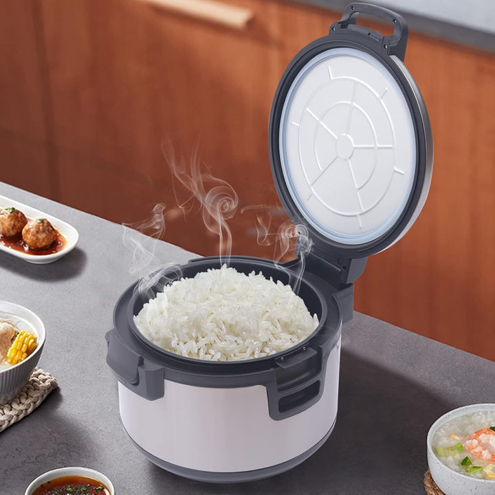 19L Reiskocher Rice Cooker Edelstahl, Elektrisch mit effizienter Warmhaltefunktion für Gastronomie,