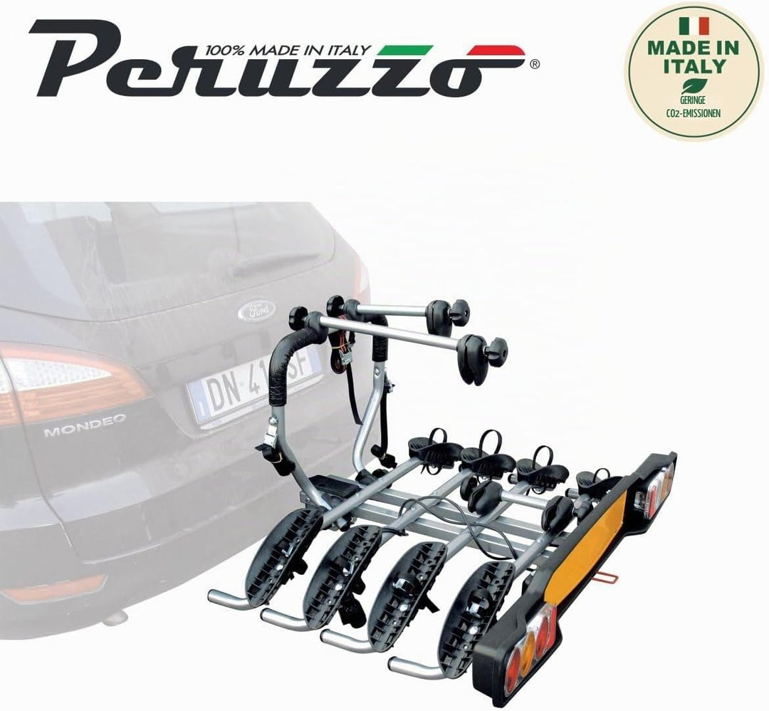 Peruzzo 668/4 Heckträger Neigbarer Anhängerkupplungsfahrradträger Siena, 11102033, Schwarz