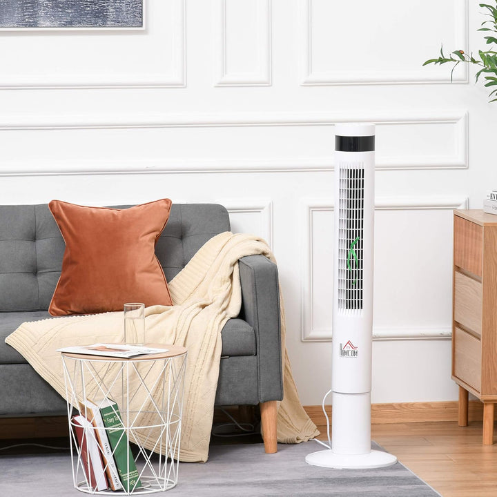 HOMCOM Turmventilator mit Fernsteuerung 85° Oszillierender Standventilator 110cm Säulenventilator 50