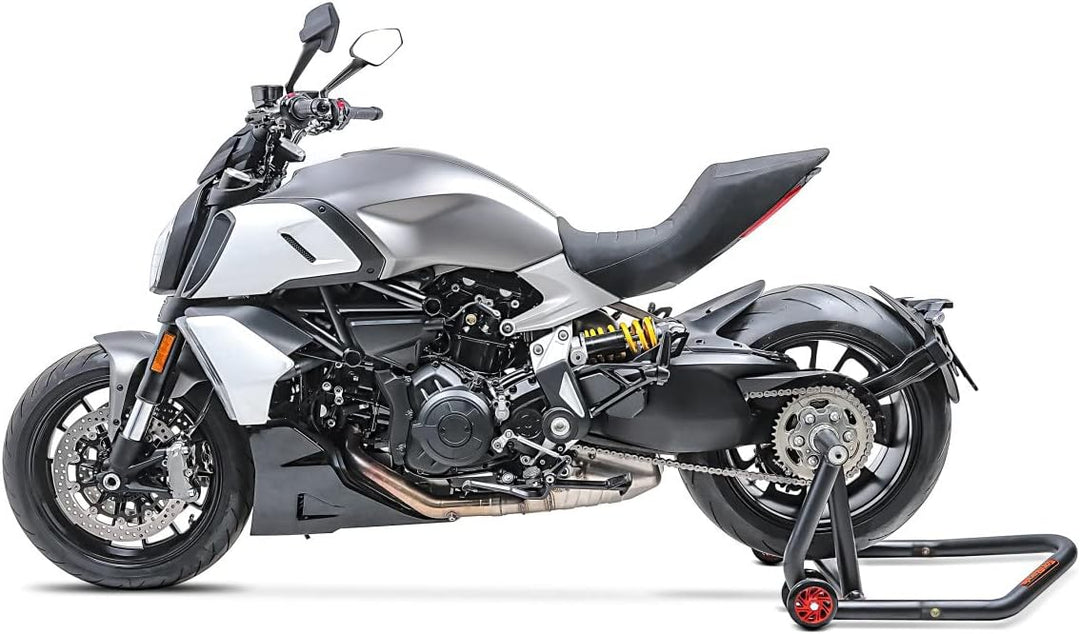 ConStands - Motorrad Montageständer für Ducati Multistrada 1200 10-17 Schwarz Hinterrad Einarmstände
